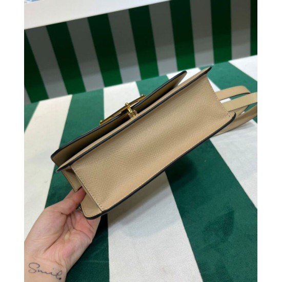 Replica Borsa a spalla Prada Saffiano Albicocca