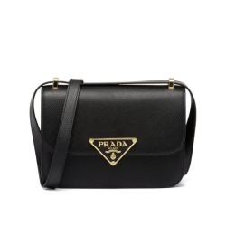 Borsa a tracolla Prada Saffiano nera