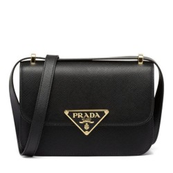 Borsa a tracolla Prada Saffiano nera