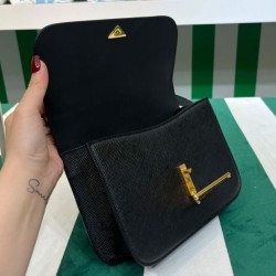 Borsa a tracolla Prada Saffiano nera