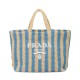 Replica Prada Borsa tote grande in rafia blu Replica Prada Borsa tote grande in rafia blu
