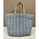 Replica Prada Borsa tote grande in rafia blu Replica Prada Borsa tote grande in rafia blu