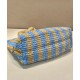 Replica Prada Borsa tote grande in rafia blu Replica Prada Borsa tote grande in rafia blu