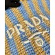 Replica Prada Borsa tote grande in rafia blu Replica Prada Borsa tote grande in rafia blu