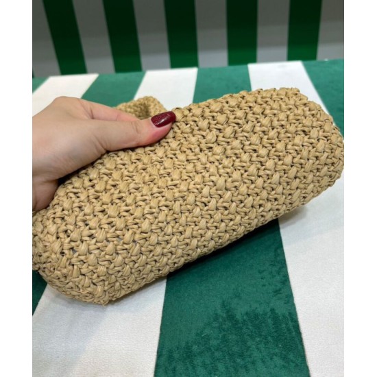 Replica Borsa tote Prada piccola in rafia Albicocca
