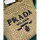 Replica Borsa tote Prada piccola in rafia Albicocca