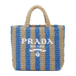 Prada Borsa tote piccola in rafia blu