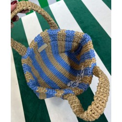 Prada Borsa tote piccola in rafia blu