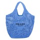 Replica Borsa tote in rafia Prada blu Replica Borsa tote in rafia Prada blu