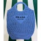 Replica Borsa tote in rafia Prada blu Replica Borsa tote in rafia Prada blu