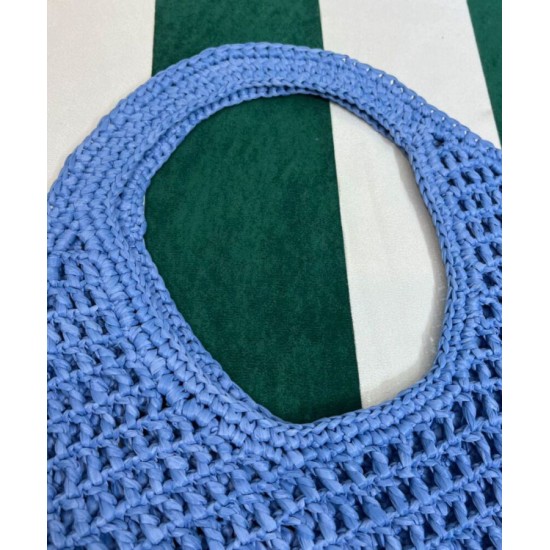 Replica Borsa tote in rafia Prada blu Replica Borsa tote in rafia Prada blu