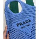 Replica Borsa tote in rafia Prada blu Replica Borsa tote in rafia Prada blu