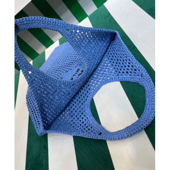 Replica Borsa tote in rafia Prada blu Replica Borsa tote in rafia Prada blu