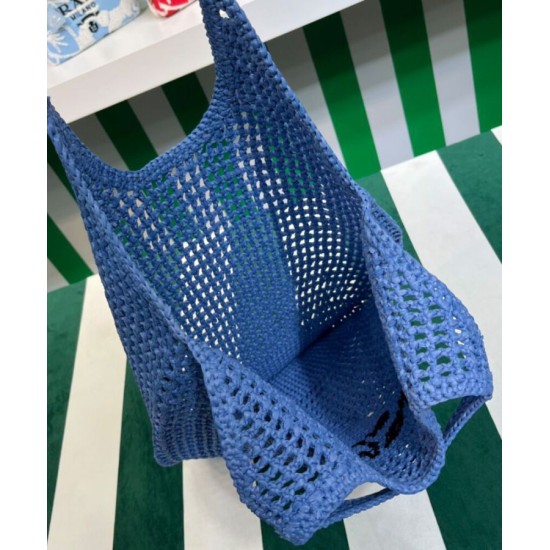 Replica Borsa tote in rafia Prada blu Replica Borsa tote in rafia Prada blu