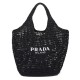 Replica Borsa tote Prada in rafia nera Replica Borsa tote Prada in rafia nera