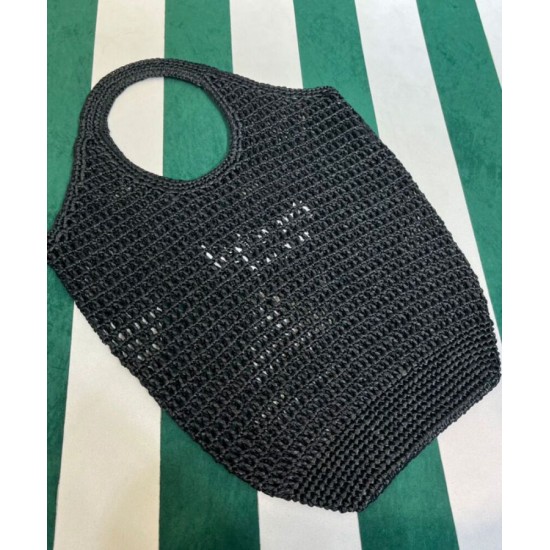 Replica Borsa tote Prada in rafia nera Replica Borsa tote Prada in rafia nera