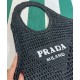 Replica Borsa tote Prada in rafia nera Replica Borsa tote Prada in rafia nera