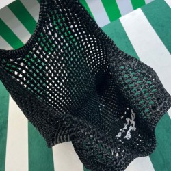 Borsa tote Prada in rafia nera