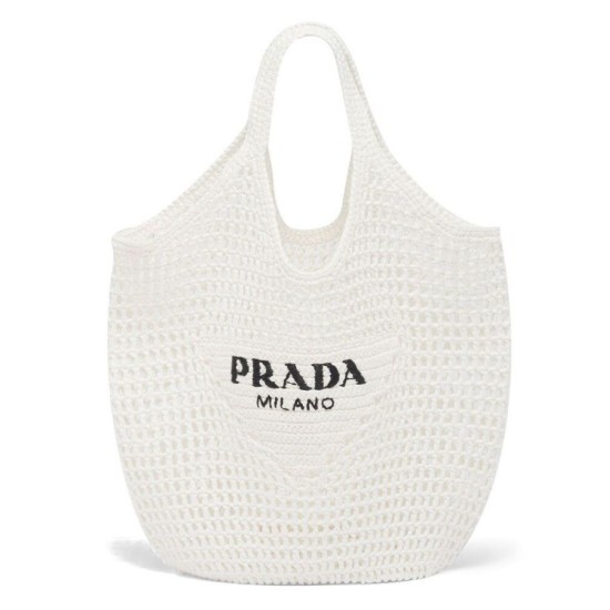 Replica Prada Borsa tote in rafia Crema Replica Prada Borsa tote in rafia Crema