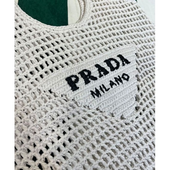 Replica Prada Borsa tote in rafia Crema Replica Prada Borsa tote in rafia Crema