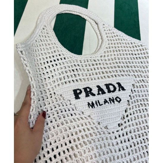 Replica Prada Borsa tote in rafia Crema Replica Prada Borsa tote in rafia Crema