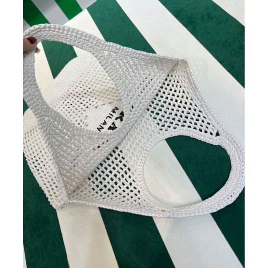 Replica Prada Borsa tote in rafia Crema Replica Prada Borsa tote in rafia Crema