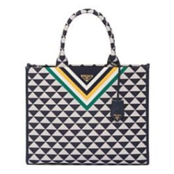 Borsa Prada Symbole In Tessuto Jacquard Blu Scuro