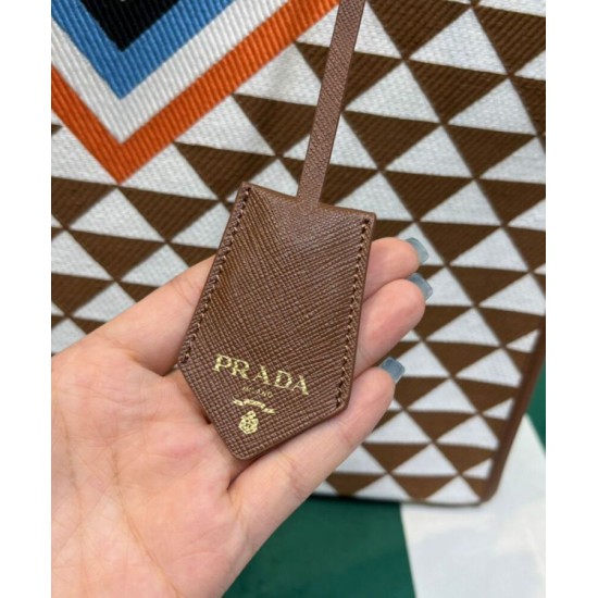 Replica Prada Symbole Borsa in Tessuto Jacquard Caffè Replica Prada Symbole Borsa in Tessuto Jacquard Caffè