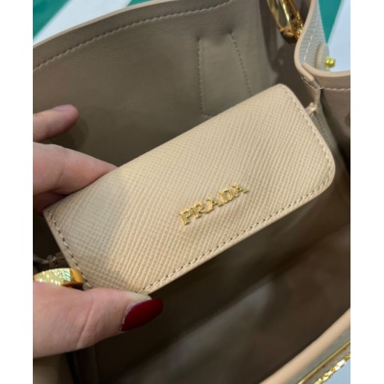 Replica Mini Borsa Prada Doppia In Pelle Saffiano Albicocca Replica Mini Borsa Prada Doppia In Pelle Saffiano Albicocca