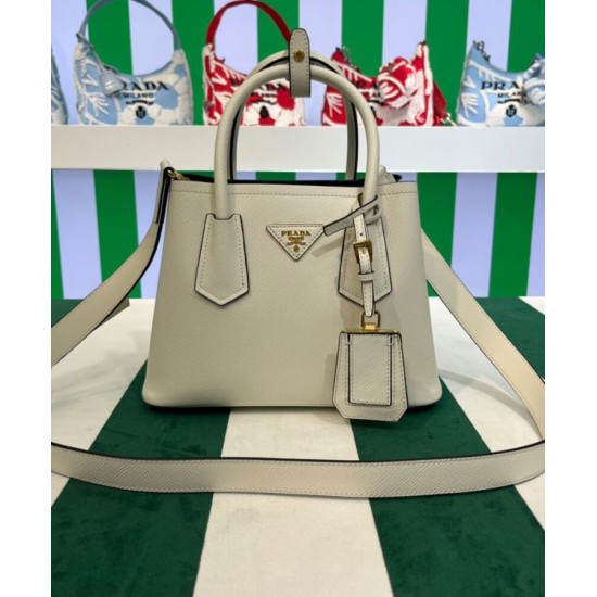Replica Mini Borsa Prada Doppia In Pelle Saffiano Crema Replica Mini Borsa Prada Doppia In Pelle Saffiano Crema