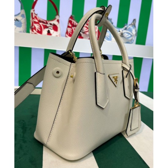 Replica Mini Borsa Prada Doppia In Pelle Saffiano Crema Replica Mini Borsa Prada Doppia In Pelle Saffiano Crema