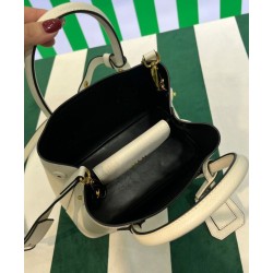 Mini Borsa Prada Doppia In Pelle Saffiano Crema
