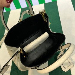 Mini Borsa Prada Doppia In Pelle Saffiano Crema