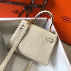 Borsa Hermes Mini Kelly 20cm Craie