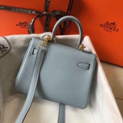 Borsa Hermes Mini Kelly 20cm Blu