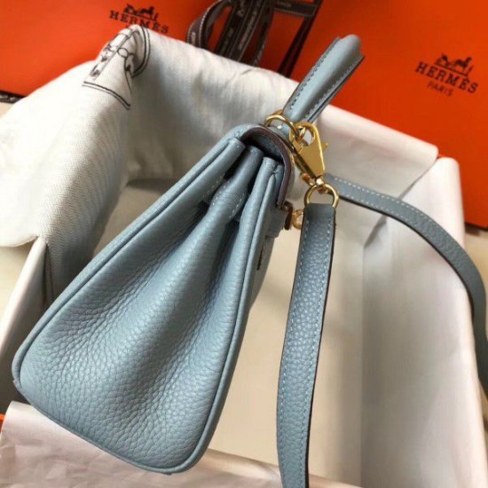 Replica Borsa Hermes Mini Kelly 20cm Blu
