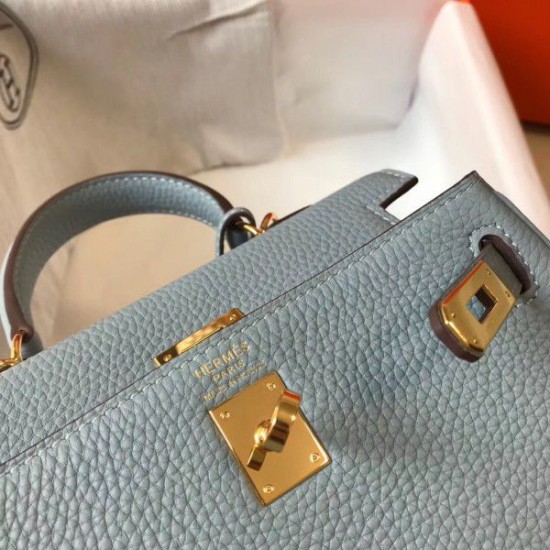 Replica Borsa Hermes Mini Kelly 20cm Blu