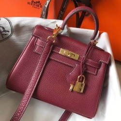 Borsa Hermes Mini Kelly 20cm Bordeaux