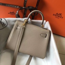 Borsa Hermes Mini Kelly 20 cm grigia
