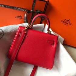 Borsa Hermes Mini Kelly 20 cm rossa