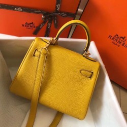 Borsa Hermes Mini Kelly 20 cm gialla