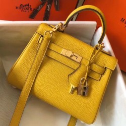 Borsa Hermes Mini Kelly 20 cm gialla