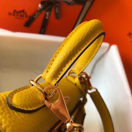 Replica Borsa Hermes Mini Kelly 20 cm gialla Replica Borsa Hermes Mini Kelly 20 cm gialla