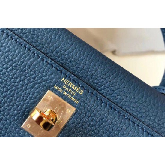 Replica Hermes Kelly 25cm Borsa Sellier Clemence Pelle Blu Replica Hermes Kelly 25cm Borsa Sellier Clemence Pelle Blu