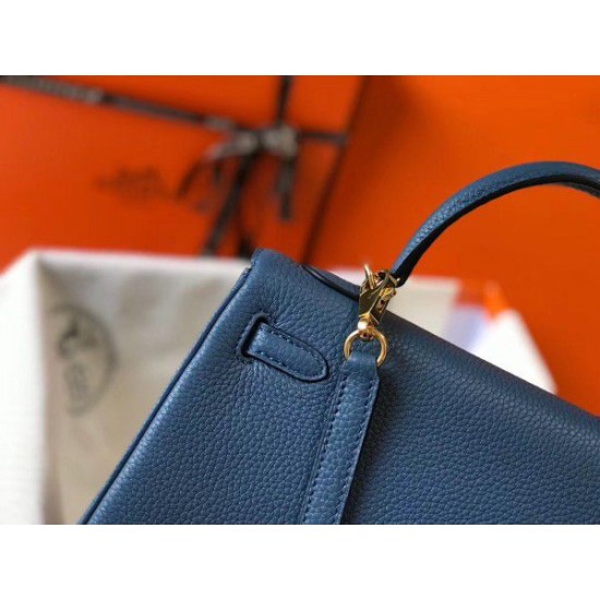 Replica Hermes Kelly 25cm Borsa Sellier Clemence Pelle Blu Replica Hermes Kelly 25cm Borsa Sellier Clemence Pelle Blu