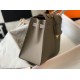 Replica Borsa Hermes Kelly 25cm Sellier Epsom in pelle grigia Replica Borsa Hermes Kelly 25cm Sellier Epsom in pelle grigia