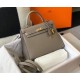 Replica Borsa Hermes Kelly 25cm Sellier Epsom in pelle grigia Replica Borsa Hermes Kelly 25cm Sellier Epsom in pelle grigia