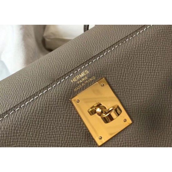 Replica Borsa Hermes Kelly 25cm Sellier Epsom in pelle grigia Replica Borsa Hermes Kelly 25cm Sellier Epsom in pelle grigia