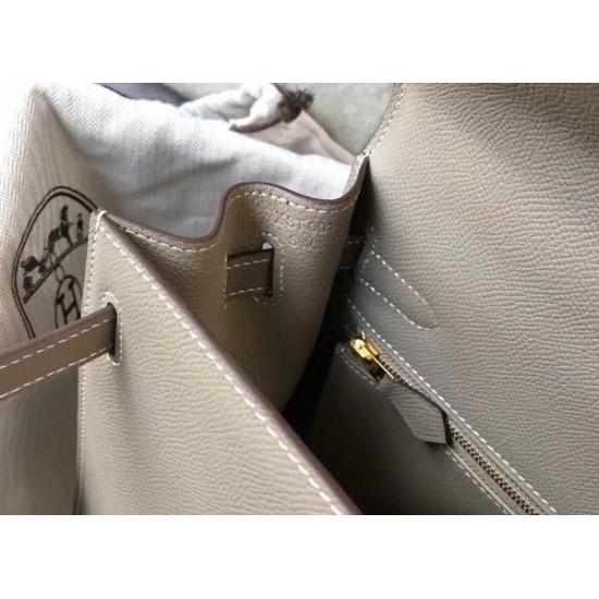 Replica Borsa Hermes Kelly 25cm Sellier Epsom in pelle grigia Replica Borsa Hermes Kelly 25cm Sellier Epsom in pelle grigia