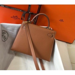 Borsa Hermes Kelly 25cm Sellier Epsom in pelle marrone Borsa Hermes Kelly 25cm Sellier Epsom in pelle marrone